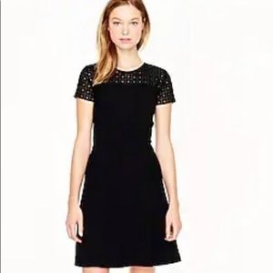 J. Crew Black Eyelet Stretch Dress XS/2